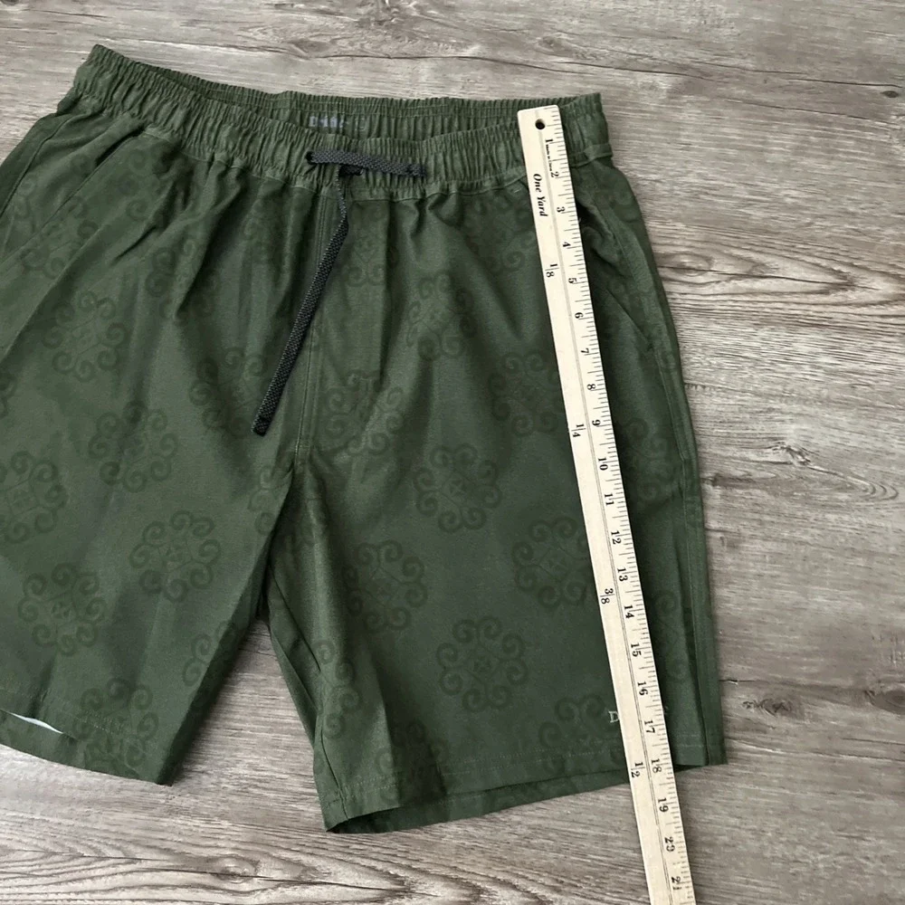 Drifter Surf Board Shorts Mens XL Green Geometric Pattern Elastic Waist Casual